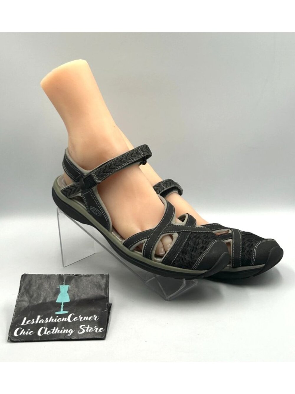 Keen Women's Black Sage Strappy Criss Cross Outdoor Sandals Size 10 3536 - Picture 9 of 16